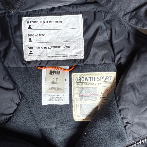 REI Co Op Kids Toddler Ski Snow Bib Overalls Black Size 2T Grow With Me - Picture 5 of 11